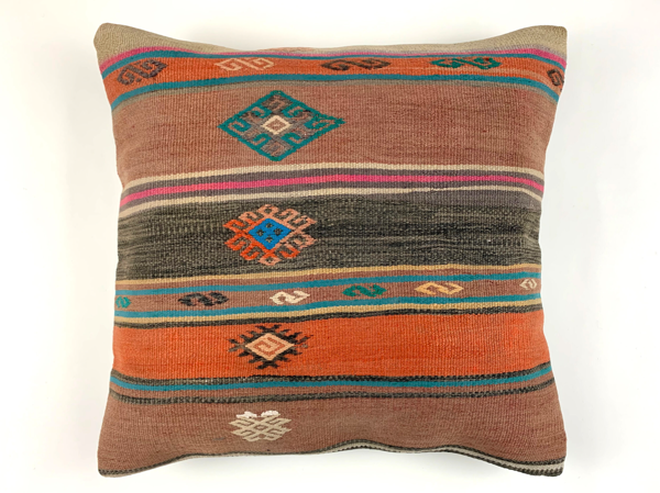 Vintage Turkish kilim cushion cover 55x55cm