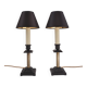 Pair antique candlestick table lamps Aesthetic Movement iron brass 1890s UK