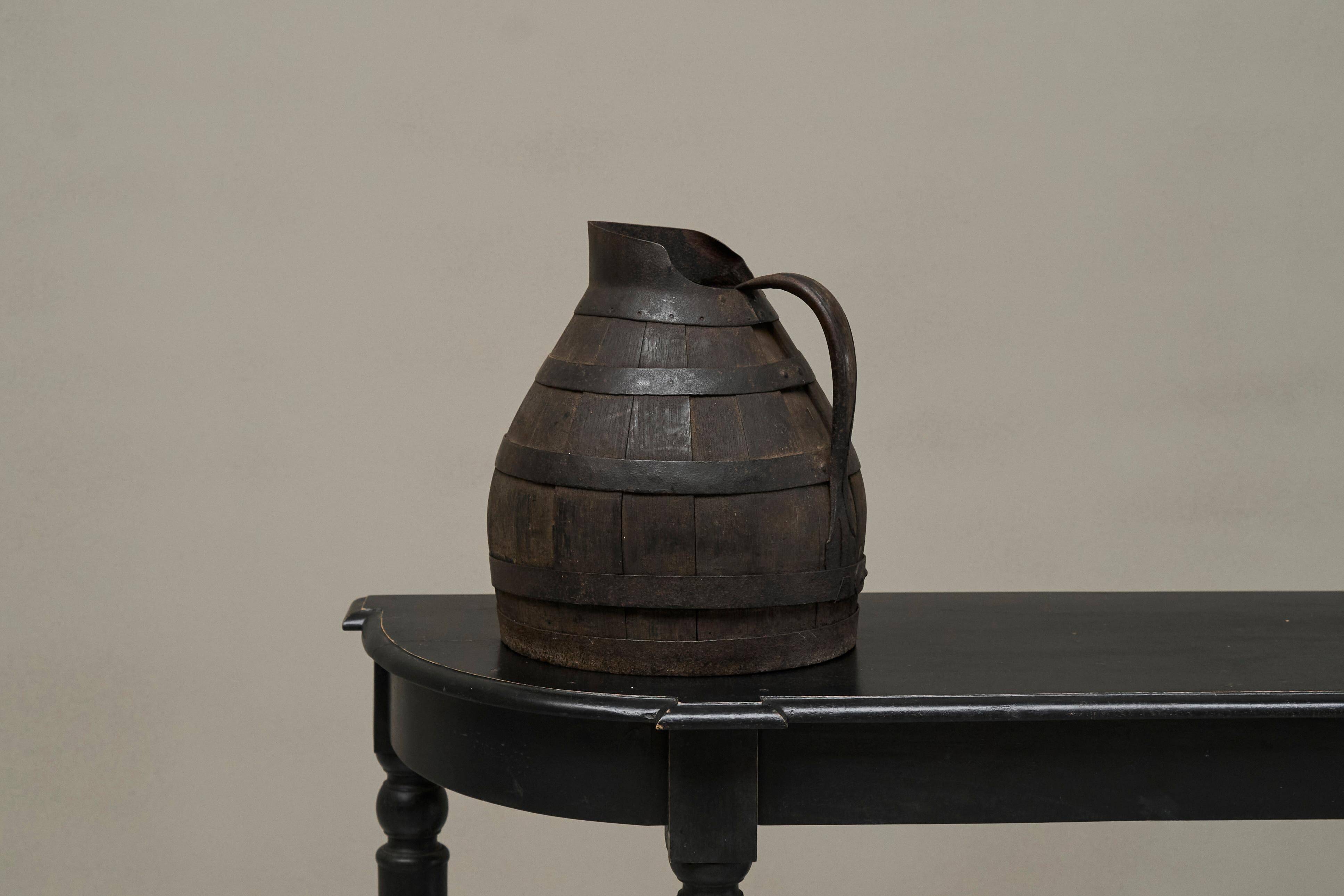 Wabi Sabi cradle in wood and wrought iron