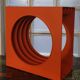 Orange vinyl holder 70s Schweizer-design