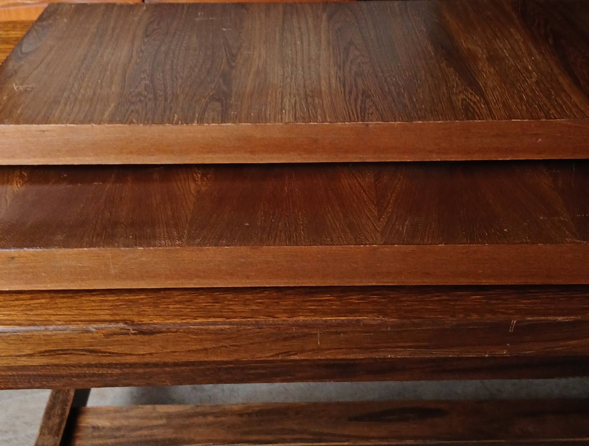 Brutalist rustic XXL farm table "Olavi" in stained elm NF furniture for 12 guests