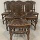 6 chaises de style Renaissance en chêne, XXème siècle