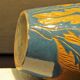 Vase balustre à décor de chardons jaune et bleu