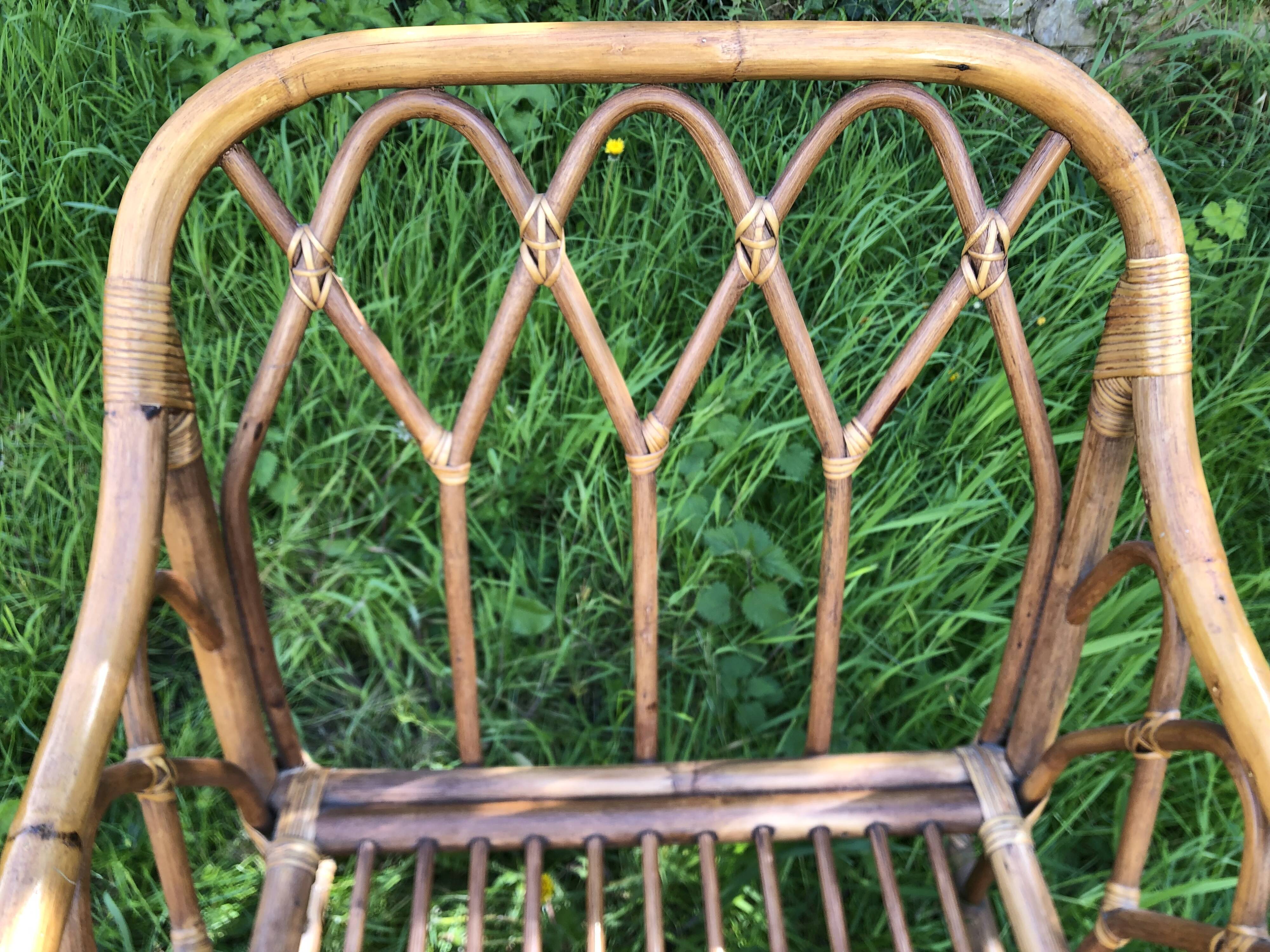Vintage 60s/70s rattan bamboo armchair