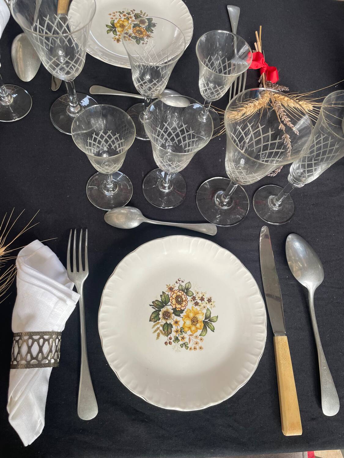 Set of 37 crystal glasses from the 50s