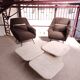 3 travertine trundle tables 1970