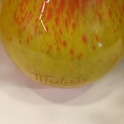 Vintage orange and yellow soliflore vase, signed