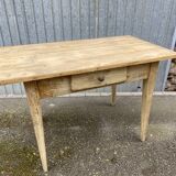 Shabby chic fir farm table painted natural wood 1900
