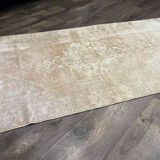 Handmade vintage pastel area rug