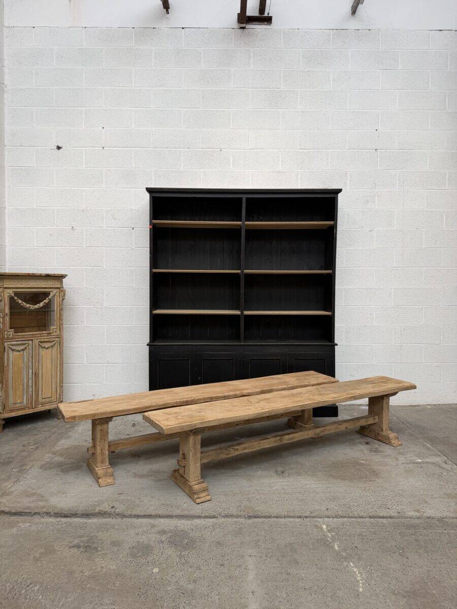 Pair of solid oak benches