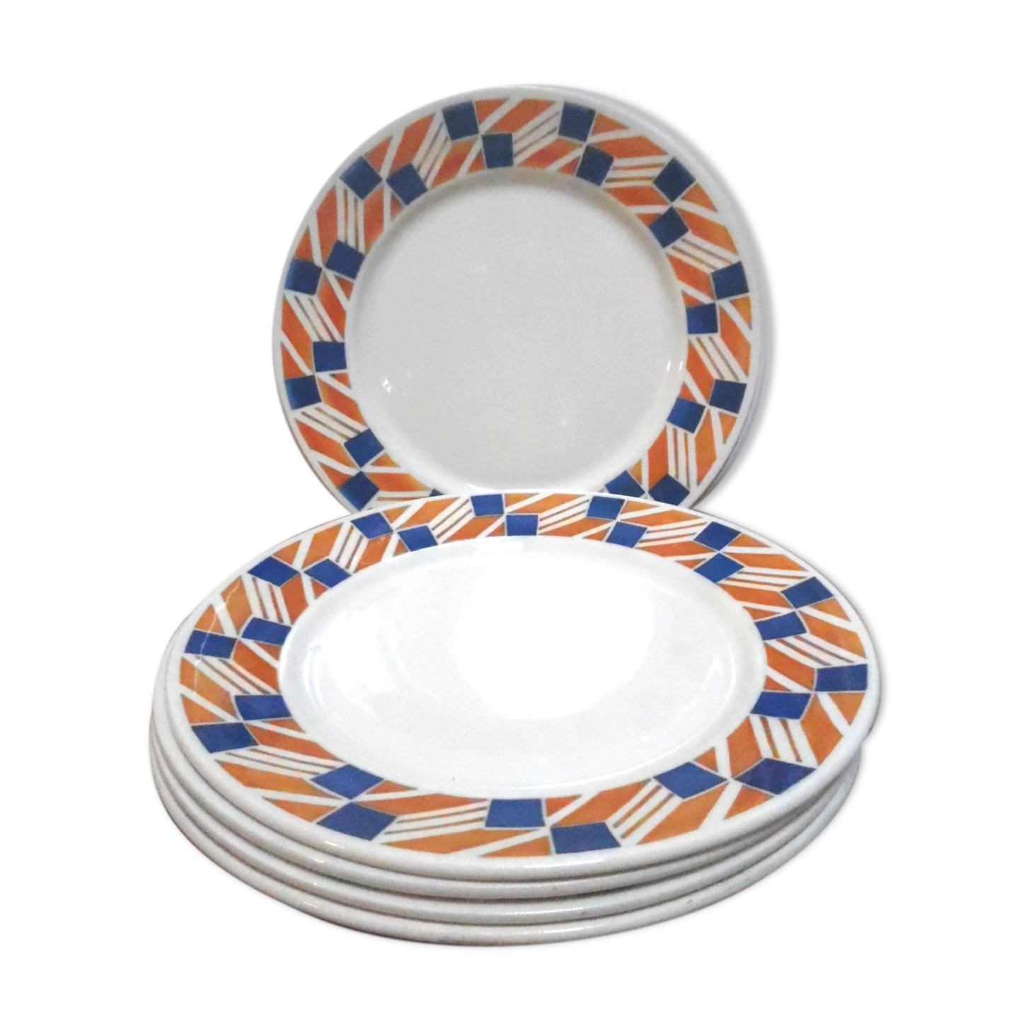 Six plates badonviller earthenware