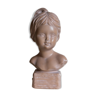 Buste de jeune fille en plâtre ancien