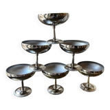 Létang & Rémy ice cream cups – set of 6 – stainless steel – France – 1970s