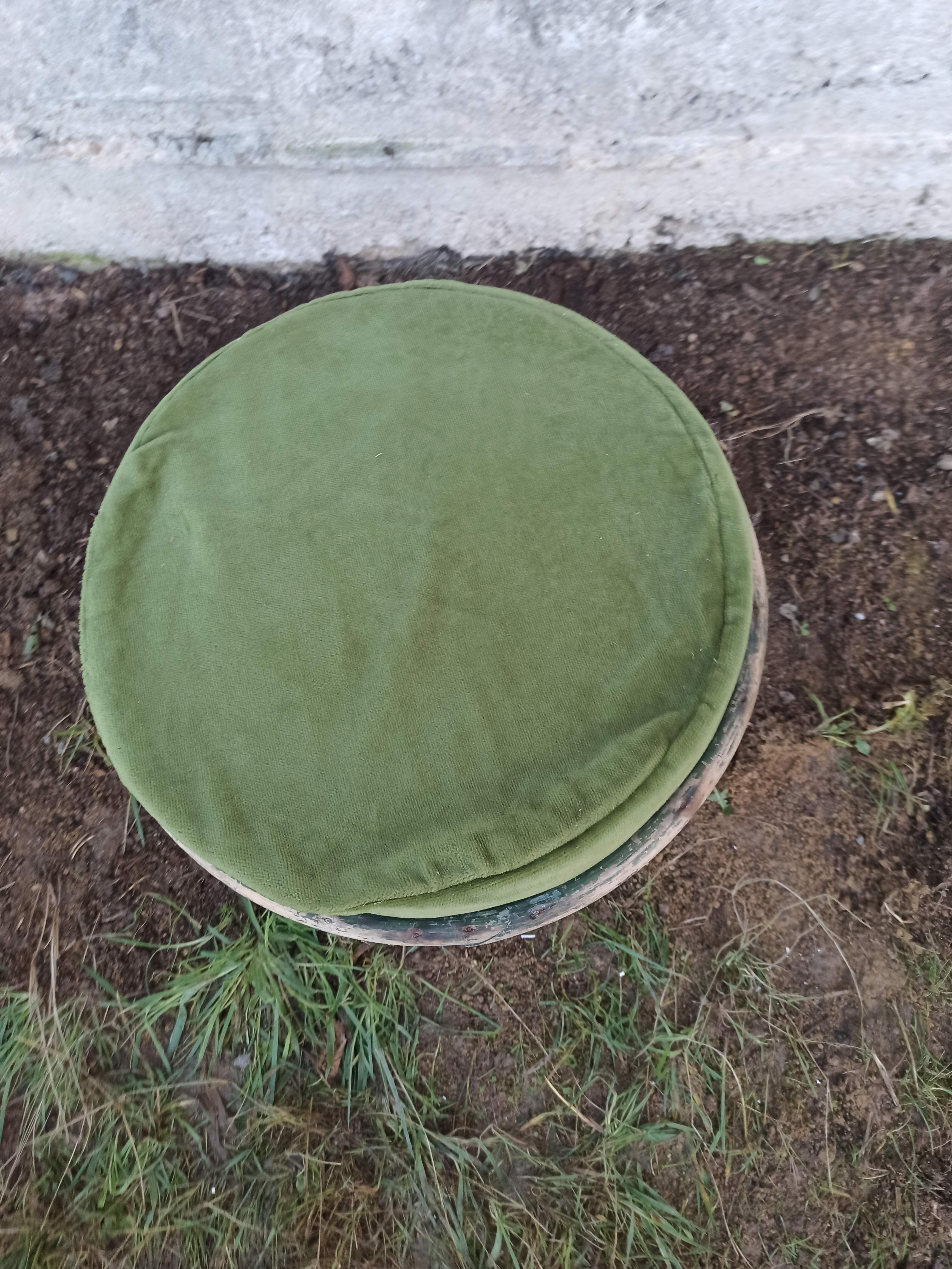 Bamboo stool rattan velvet cushion