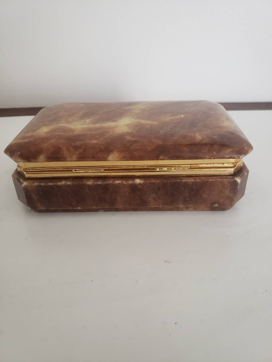 Old brown alabaster box