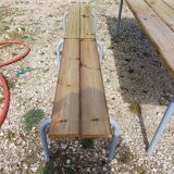 Industrial or Community Table with Benches