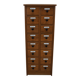 German Oak Apothecary Cabinet with Enamel Shields, 1940s