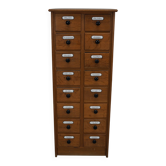 Armoire d'apothicaire en chêne allemand avec boucliers en émail, années 1940