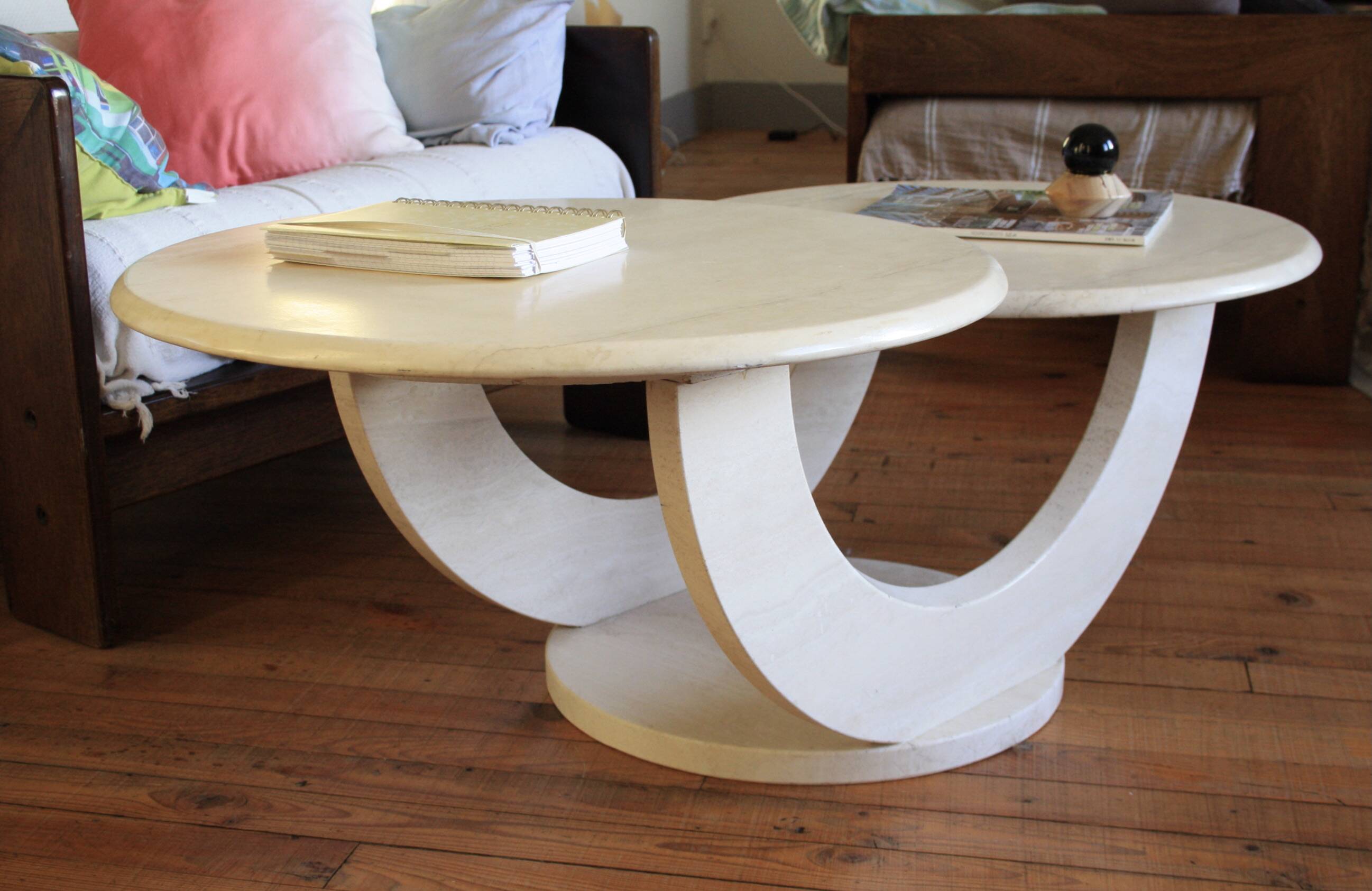 Travertine/marble coffee table