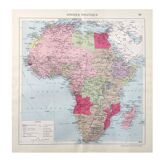 Carte Afrique ancienne 43x43cm de 1950