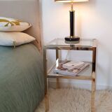 Pair of gold side tables Roche Bobois