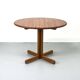 Table à manger ronde en teck massif, années 1970
