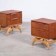 Teak Bedside Tables with Oak Frame, Denmark, 1960s, Set of 2