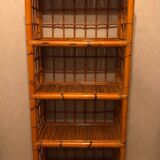 1980s bamboo and rattan bookcase/shelf