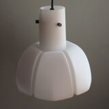 Suspension lamp, white opaline, Glashütte Limburg, Germany 1960