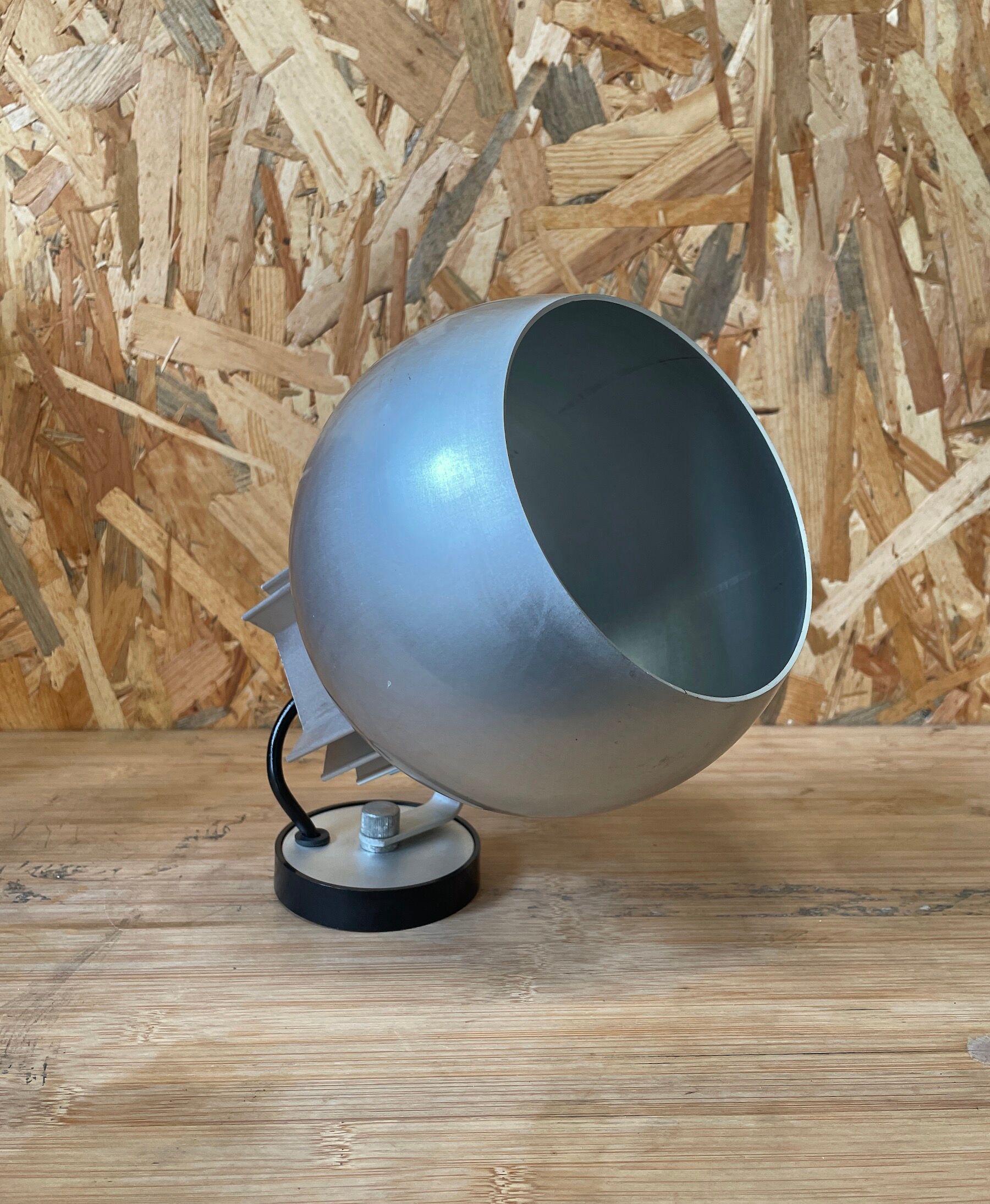 Brushed steel wall lamp from the 1970s - space age style