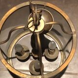 Large round lantern pendant in brass and glass