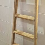Vintage pine towel rack shelf ladder