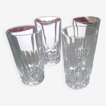Hollywood regency 4 verres en cristal long drinks