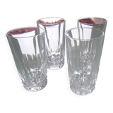 Hollywood regency 4 verres en cristal long drinks