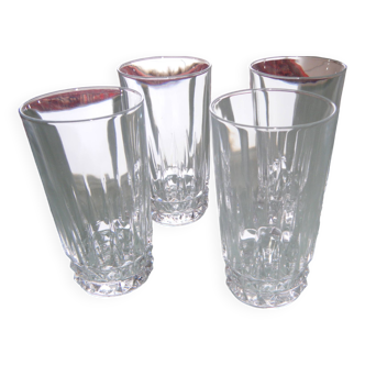 Hollywood regency 4 verres en cristal long drinks