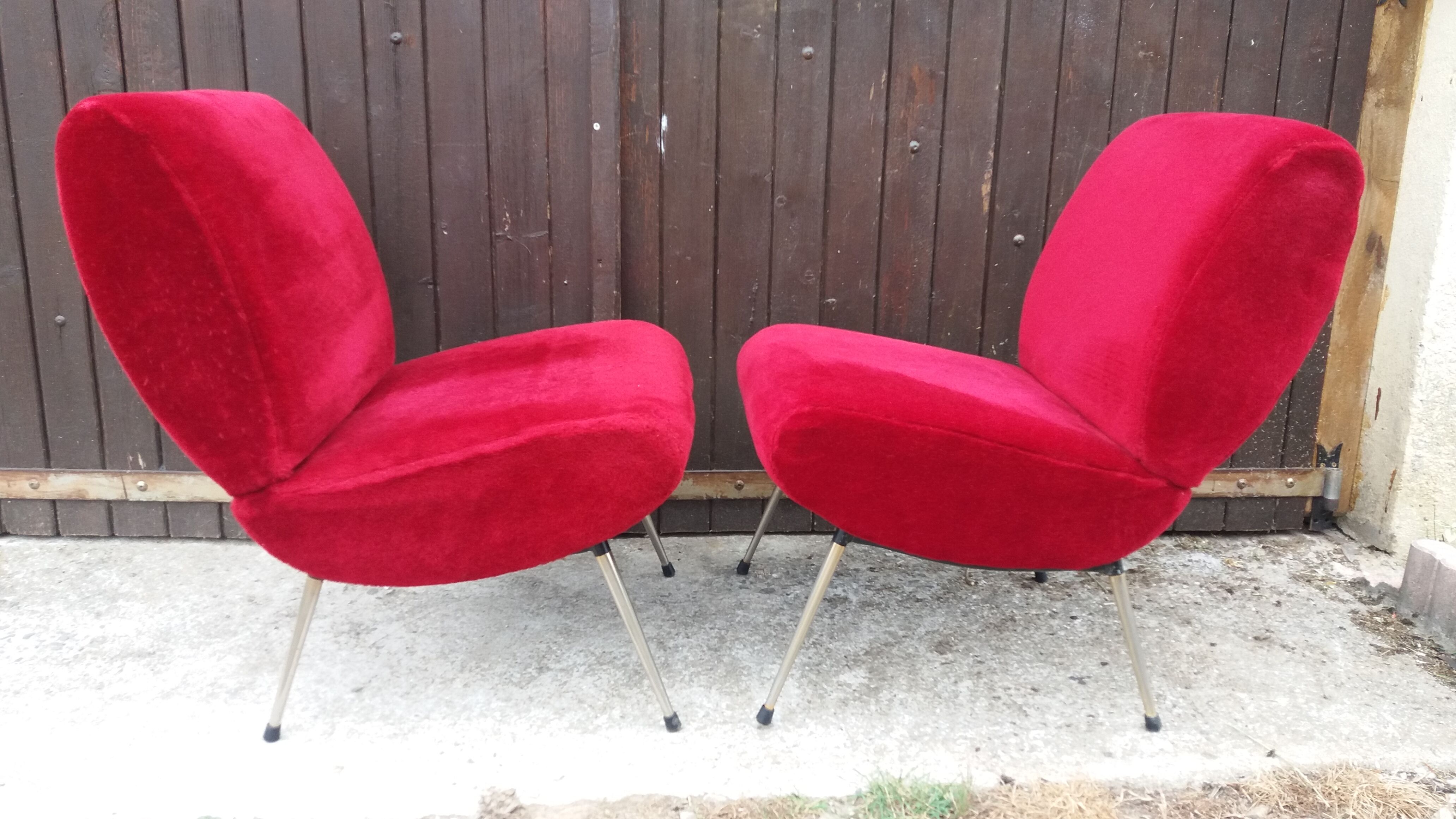 Paire de chauffeuses vintage
