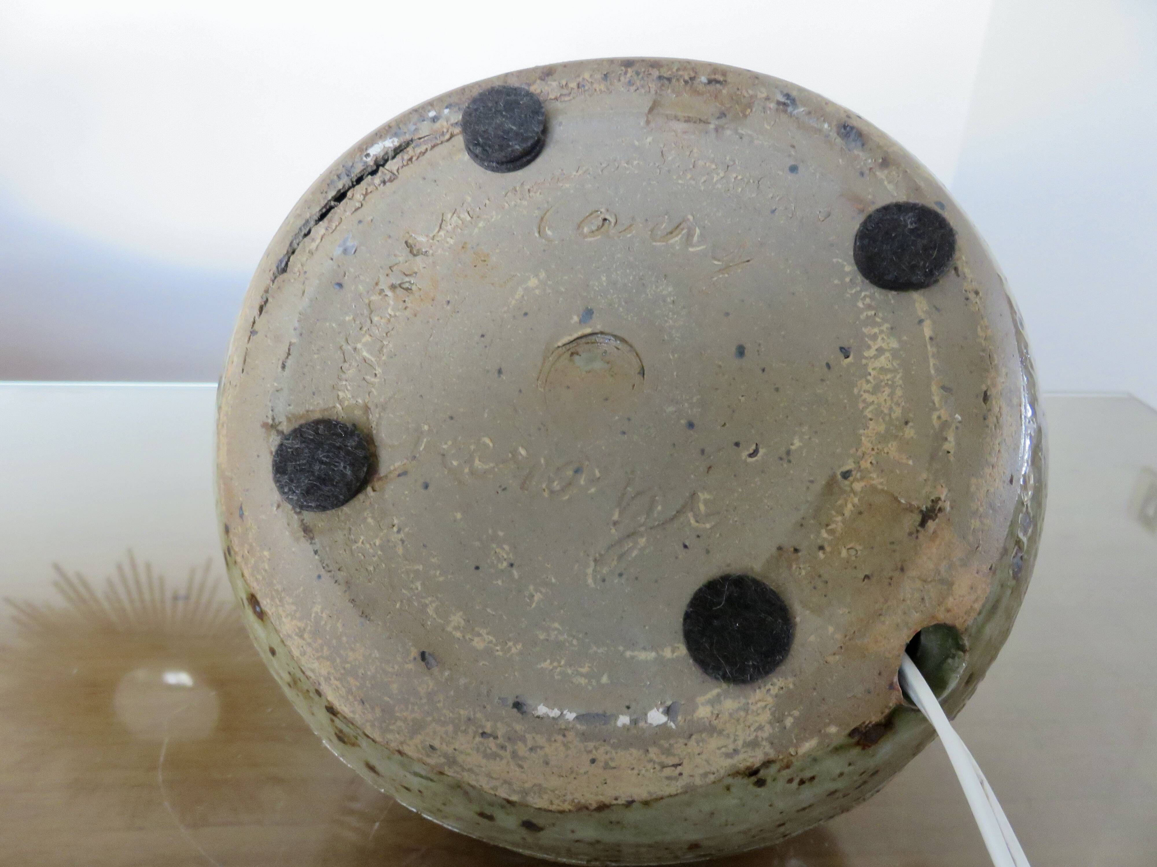 Stoneware lamp signed, around 1960