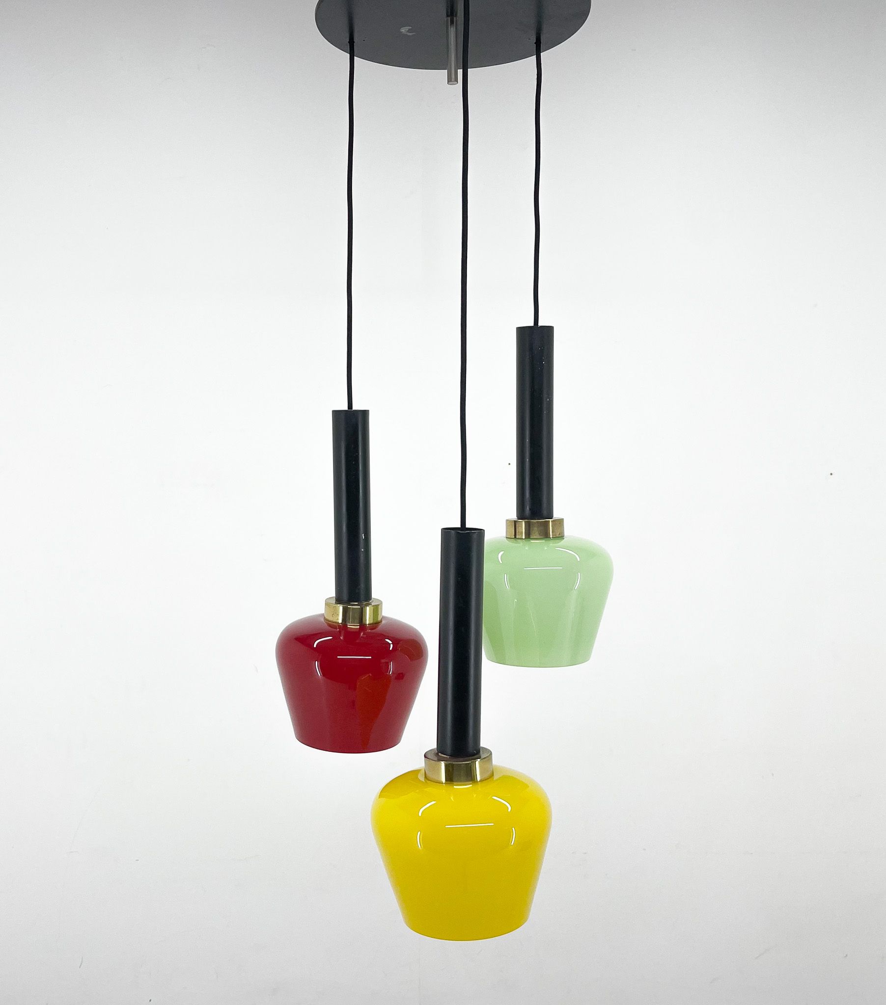 Suspension en cascade colorée italienne moderne du milieu du siècle