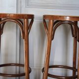 high cane and wood stool