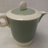 Digoin Sarreguemines almond green vintage Art Deco earthenware coffee set