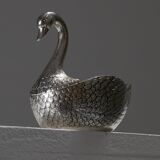 Silver metal swan