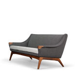Danish Reupholstered Stylish Grey  3-seater by Johannes Andersen, 1960s