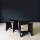 Modernist PJ-SI-68-A Sewing Stools by Pierre Jeanneret for Chandigarh, 1950s, India, Set of 2