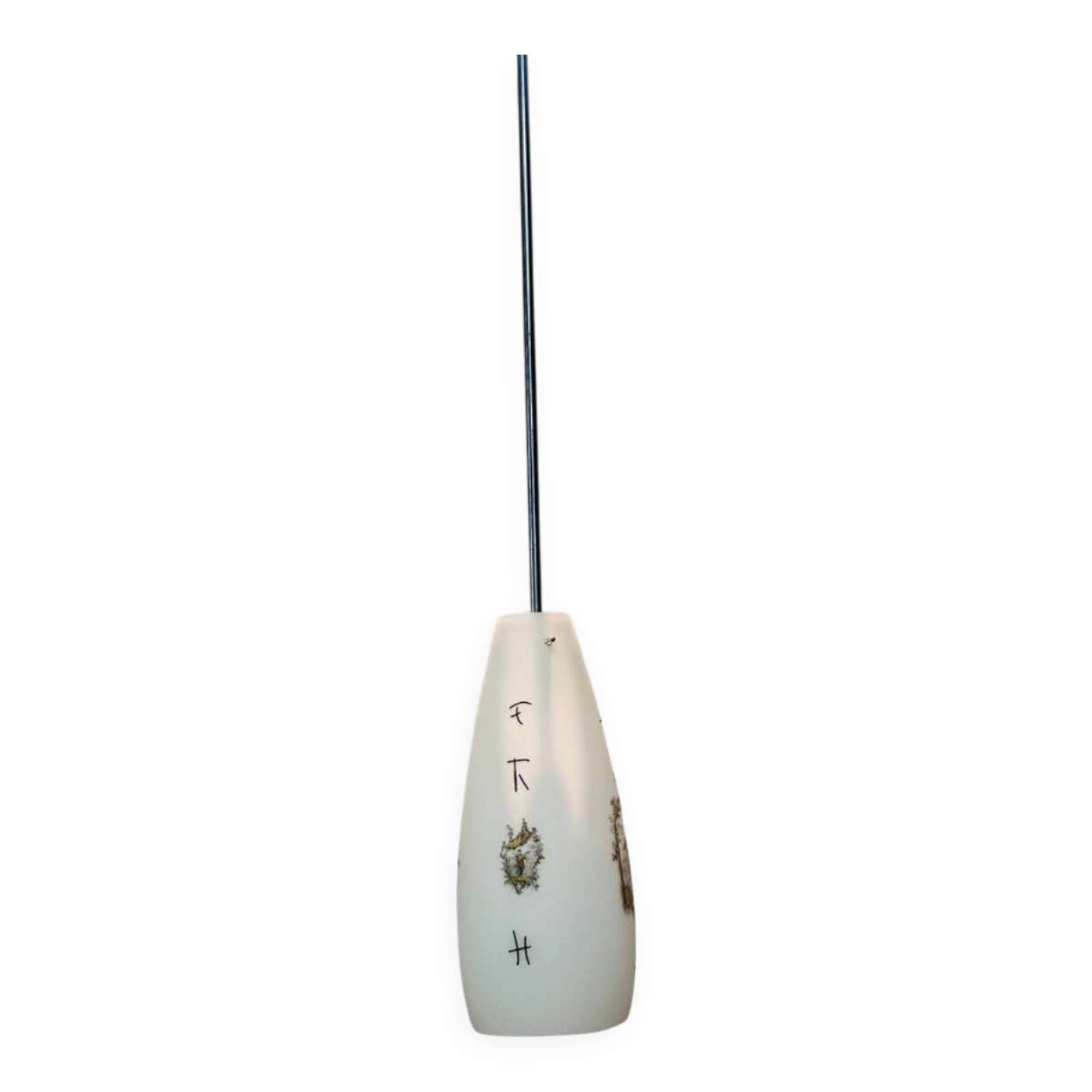 Lampada a sospensione vintage bianca, anni '70