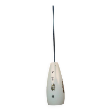 Lampada a sospensione vintage bianca, anni '70