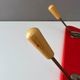 Red mid century coat rack
