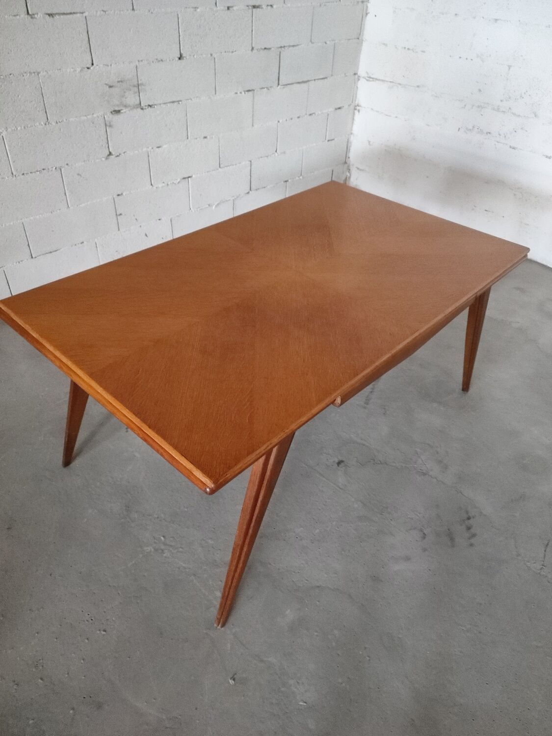 Vintage compass foot dining table