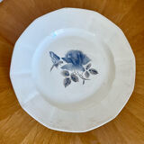 Plat Digoin Sarguemines ancien fleurs bleues