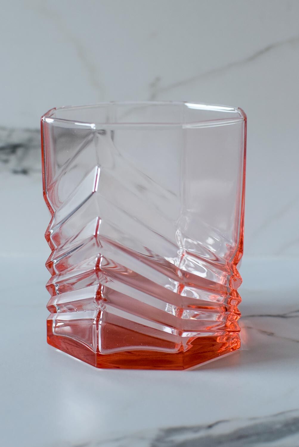 Pink crystal whisky glasses