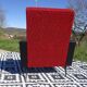Vintage pair of red and black armchairs